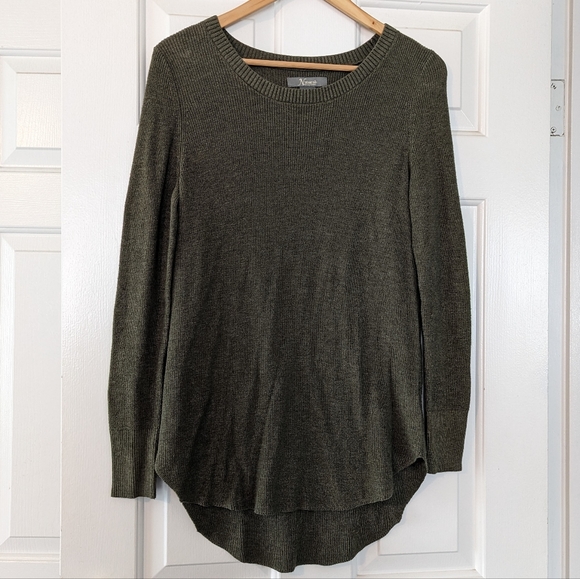 Natural Reflections Sweaters - {Natural Reflections} Army Green Scoop Neck Sweater